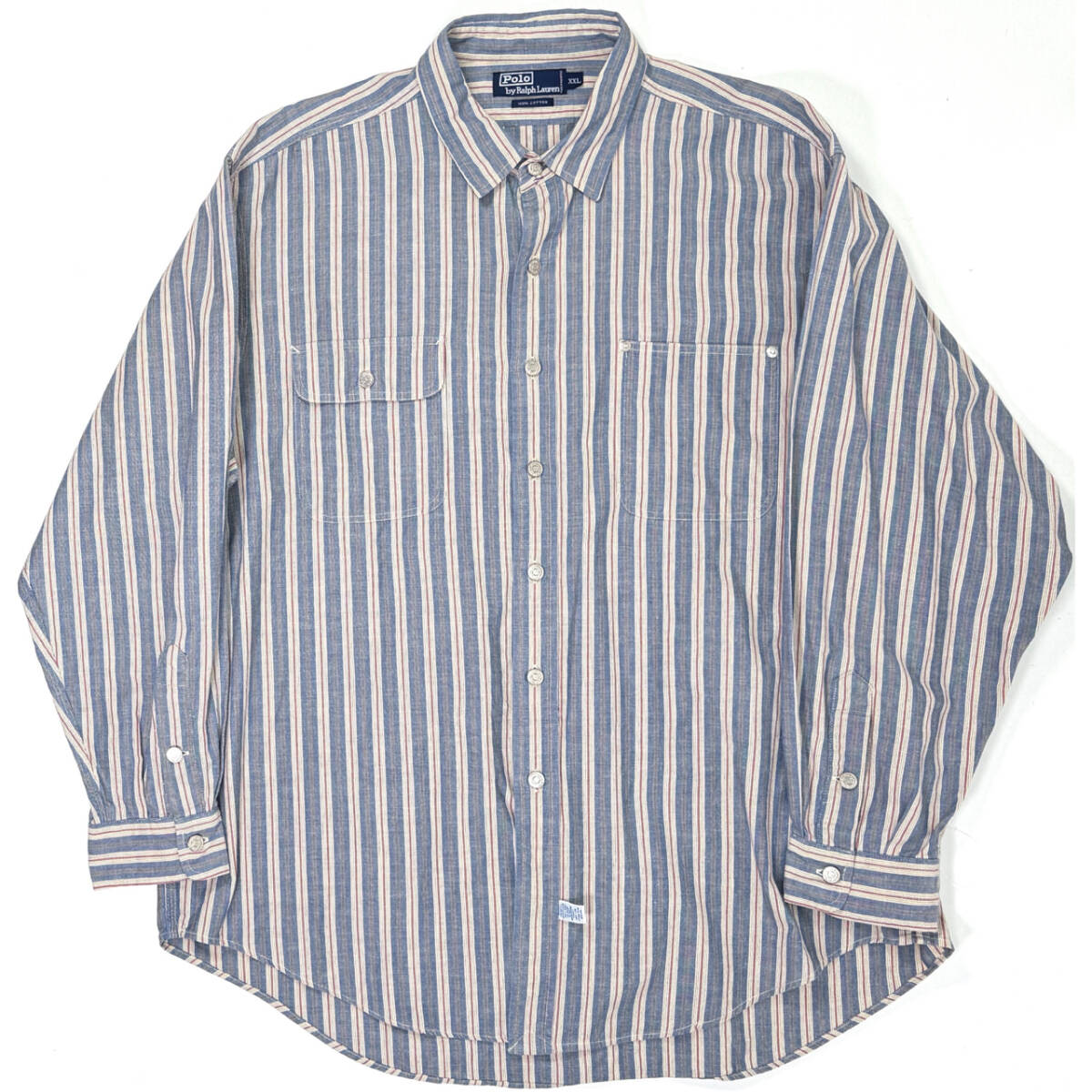 希少 1990s~2000s Polo Ralph Lauren L/S cotton shirts XXL Stripe オールドポロラルフローレン 長袖コットンシャツ ストライプ_画像1