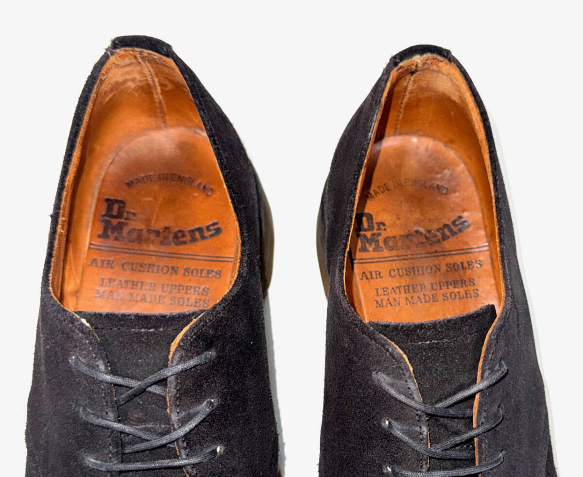 イングランド製 1980s Dr. Martens UK7(26cm) Black ヴィンテージドクターマーチン プレーントゥスエードレザーシューズ 革靴 黒_画像6