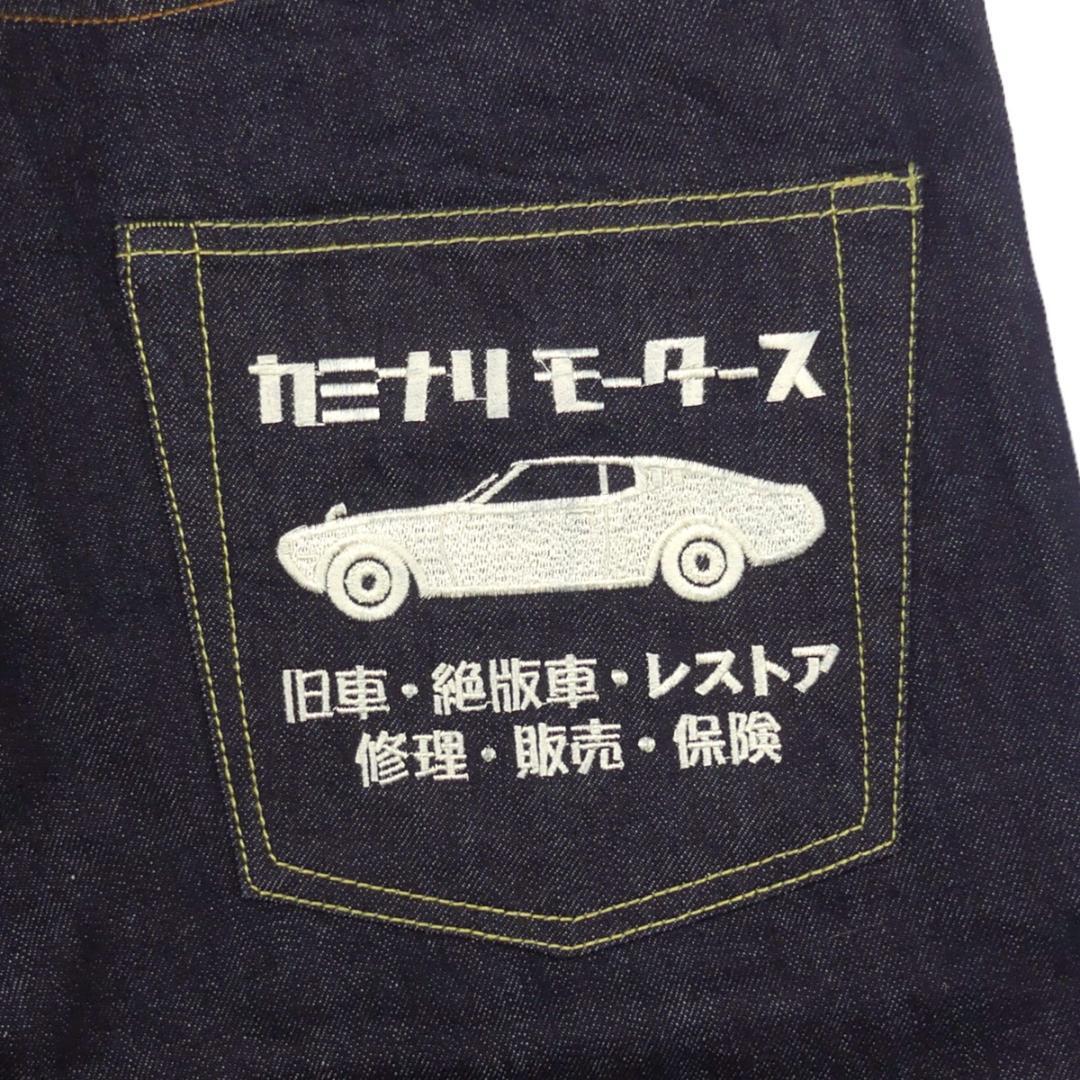 即決★カミナリモータース★W36 デニム ハーフパンツ カミナリジーンズ メンズ 濃紺 パンツ ボトムス 刺繍_画像6