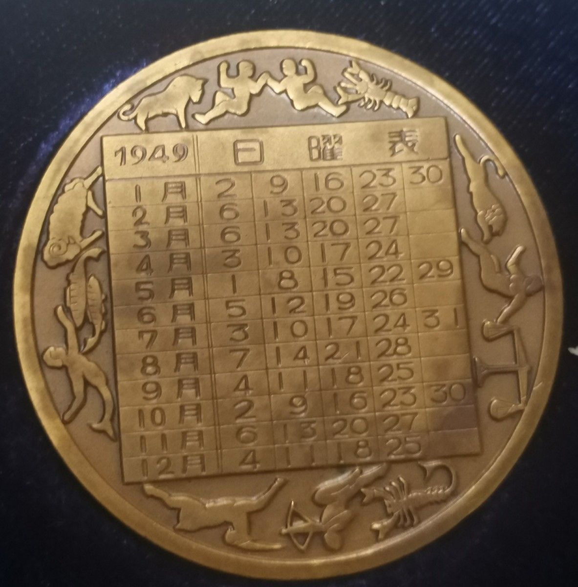 1948～1959　十二支日旺表メダル　造幣局泉友会　記念メダル　銅製
