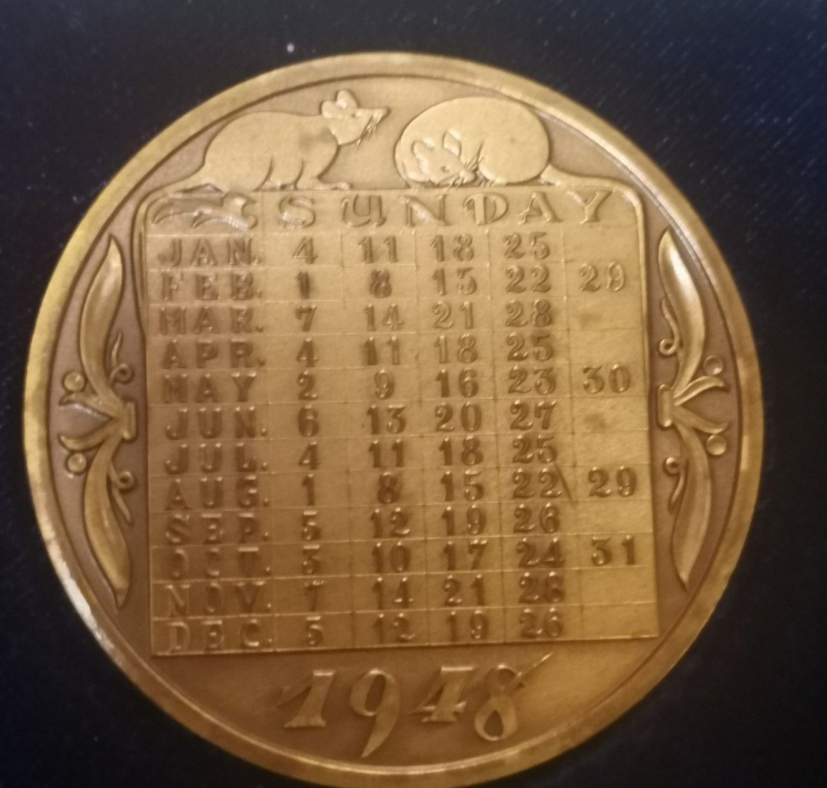 1948～1959　十二支日旺表メダル　造幣局泉友会　記念メダル　銅製
