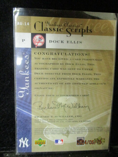 ★野球カード D・エリス 2004 UD Yankees Classics Scripts_画像2
