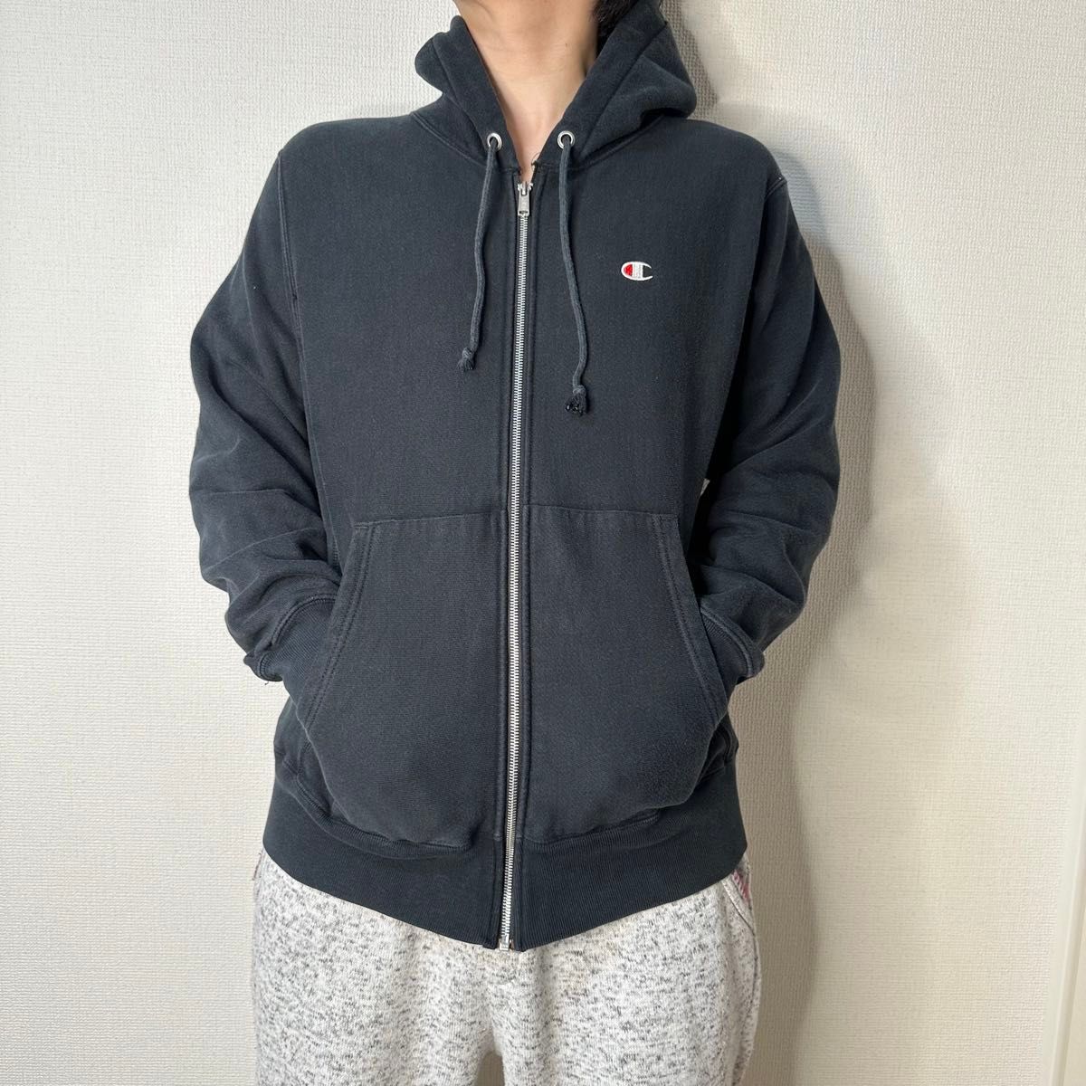 美品　champion  REVERSE WEAVE チャンピオン　リバースウィーブ　パーカー　 フルジップ　 XL アメカジ 