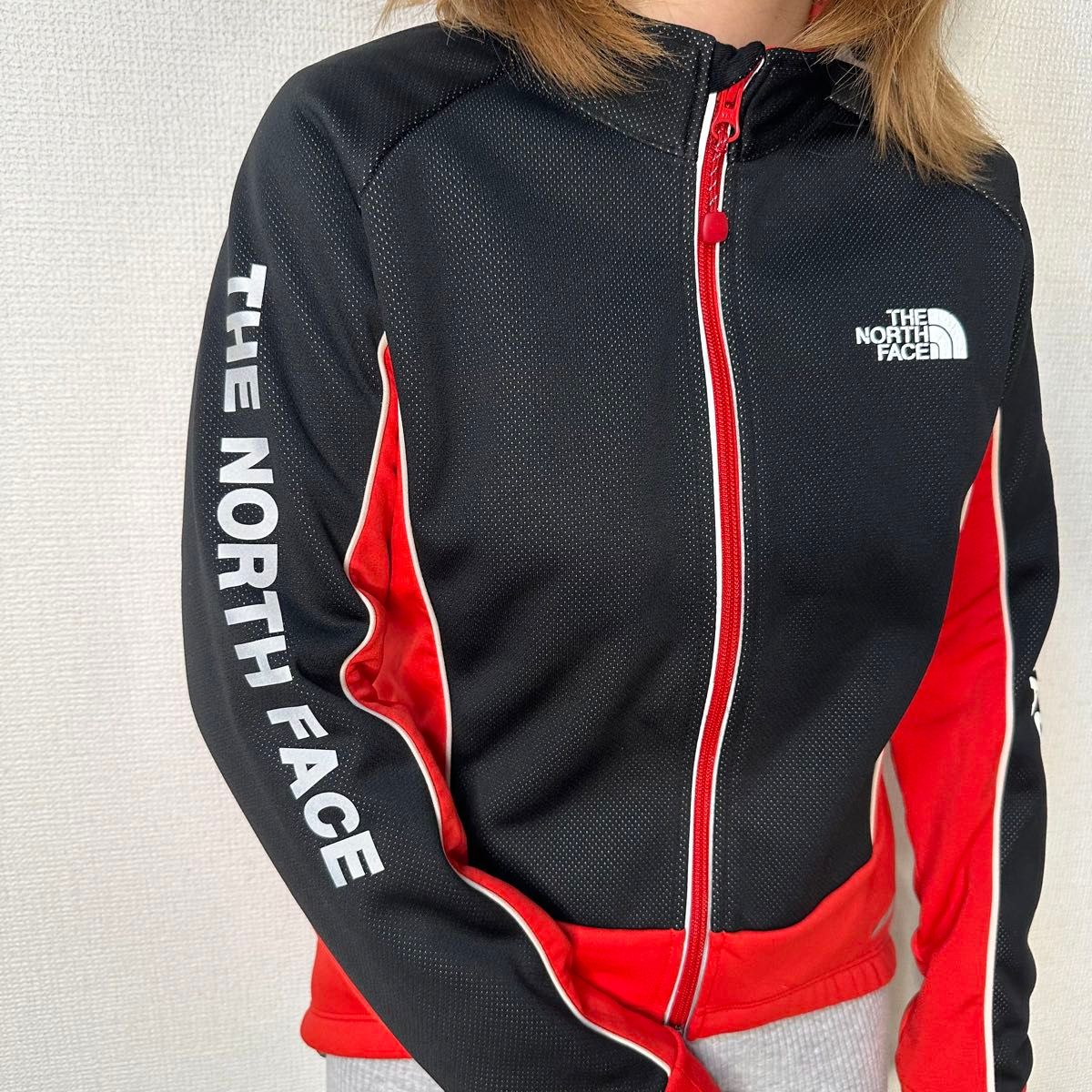 THE NORTH  FACE  ノースフェイス　サイクルジャージ　　レッド　サイクルジャケット 裏起毛