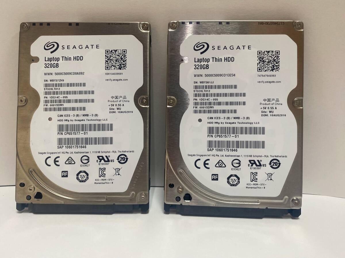 Seagate HDD 320GB ST320LT012 2個セット / 7mm 2.5インチ 正常判定品_画像1