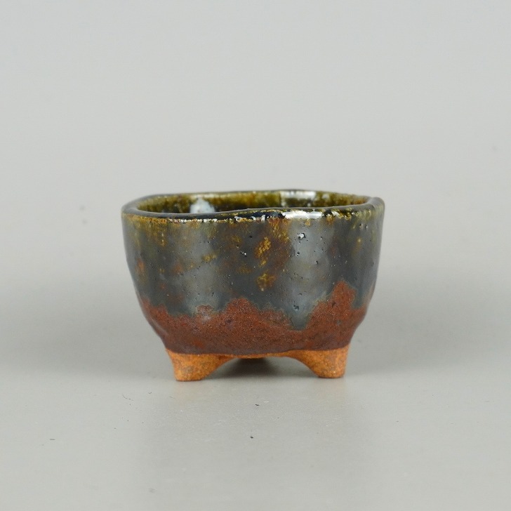 盆栽鉢 ゆうき祥石 小鉢 長辺 約 6.8cm 丸鉢 釉薬 新品 数量物_画像1