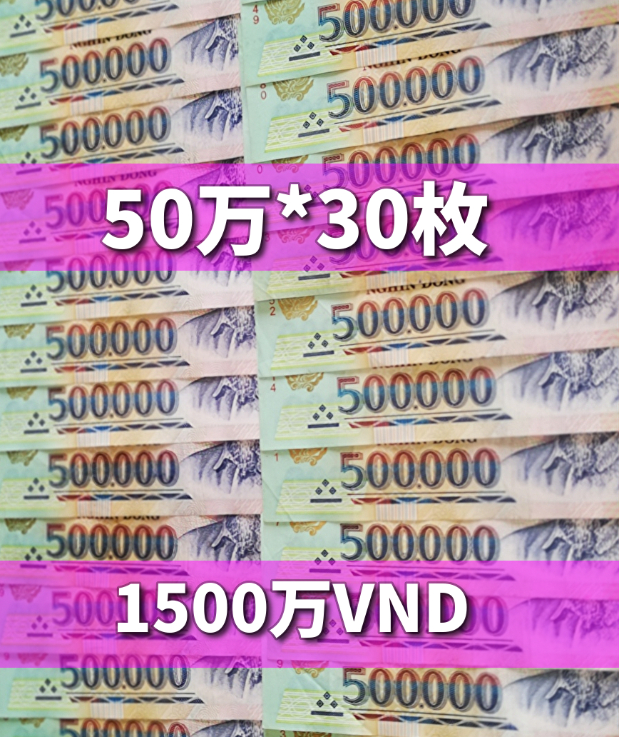 ベトナムドン/50万紙幣30枚/1500万VND_画像1