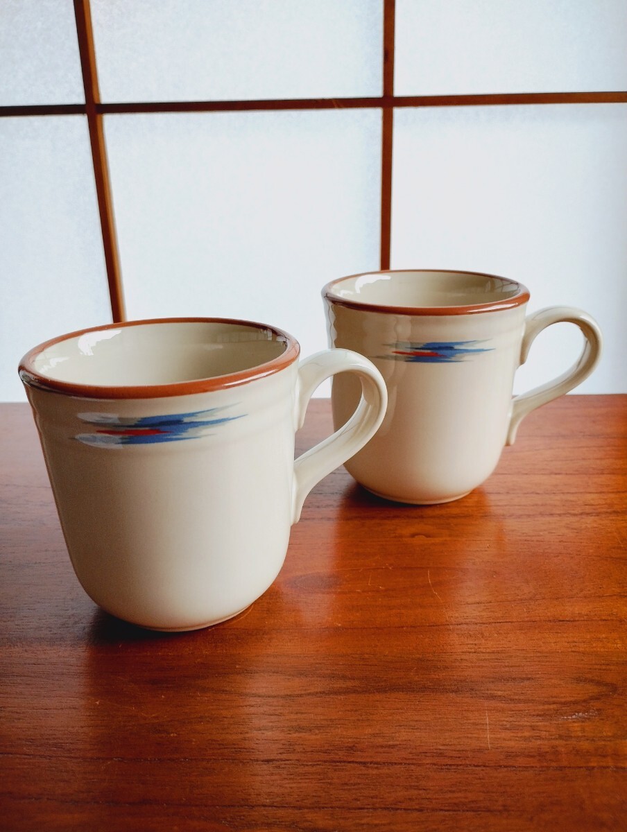 未使用 ヴィンテージ ノリタケ Noritake マグカップ STONEWARE ストーンウェア 日本製 コーヒーカップ RAINDANCE 昭和レトロ インディアン_画像1