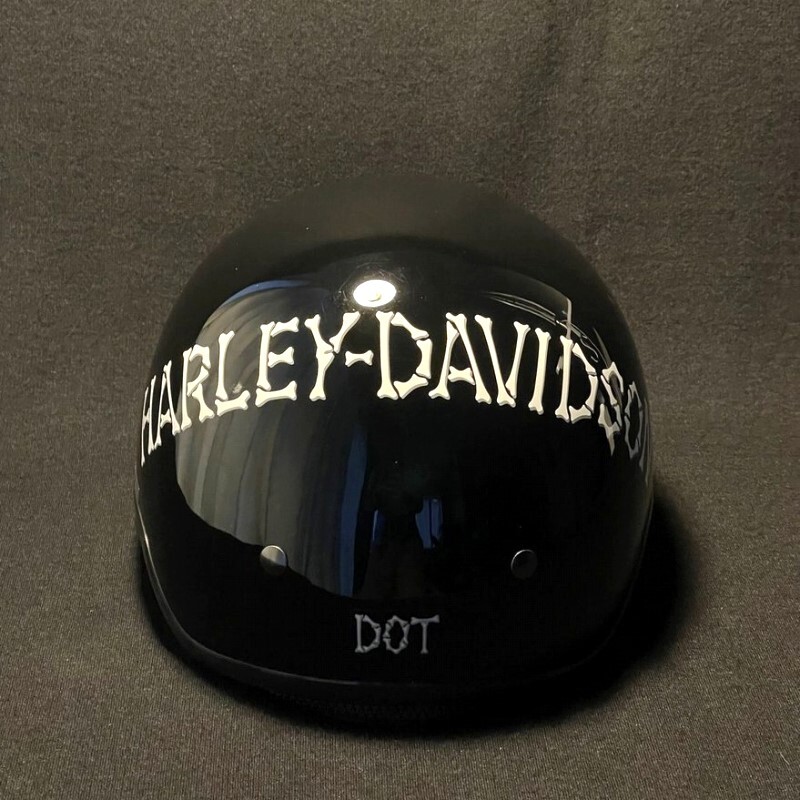 希少 Harley Davidson ハーレーダビッドソン スカル（ドクロ） ヘルメット USED XLサイズ DOT_バック
