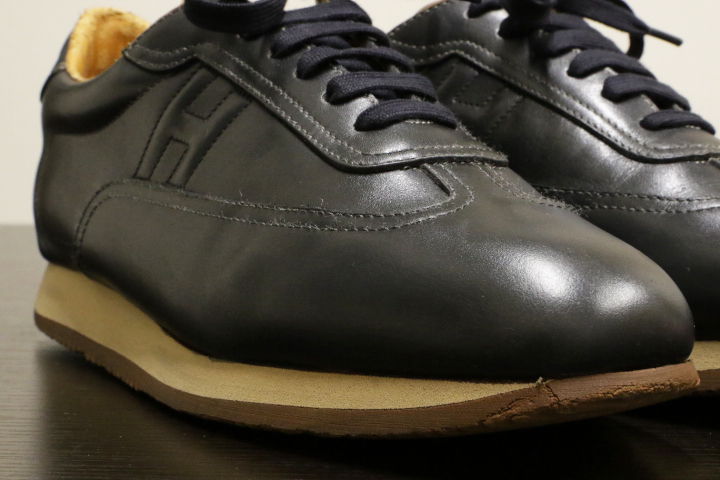 象徴モデル エルメス Hマーク クイック Ｈロゴ レザー スニーカー HERMES シューズ イタリア メンズ 男性 紳士 革靴 ブラック 黒 43 (27.0)_画像5