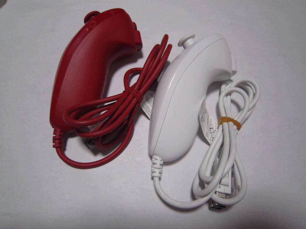 Wii リモコン モーションプラス 2個 シリコンカバー付 白 マリオ ＋ ヌンチャク 2個 赤 白 ストラップ 動作確認済_画像4