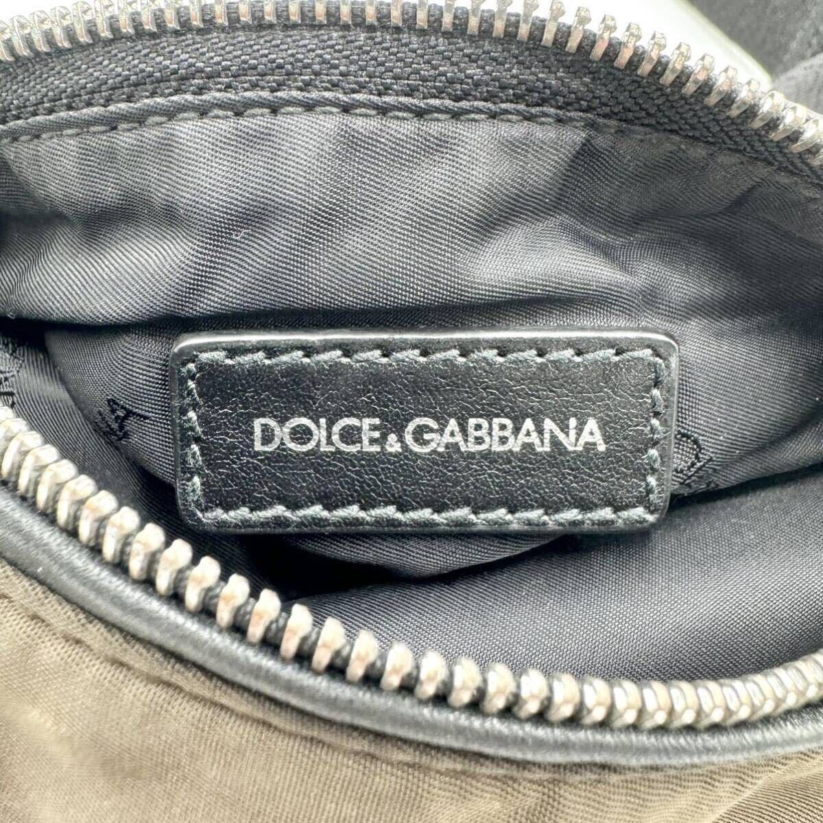 1 jpy * ultimate beautiful goods * Dolce &ga bar DOLCE&GABBANA body bag shoulder belt bag diagonal .. men's business Logo plate Brown 