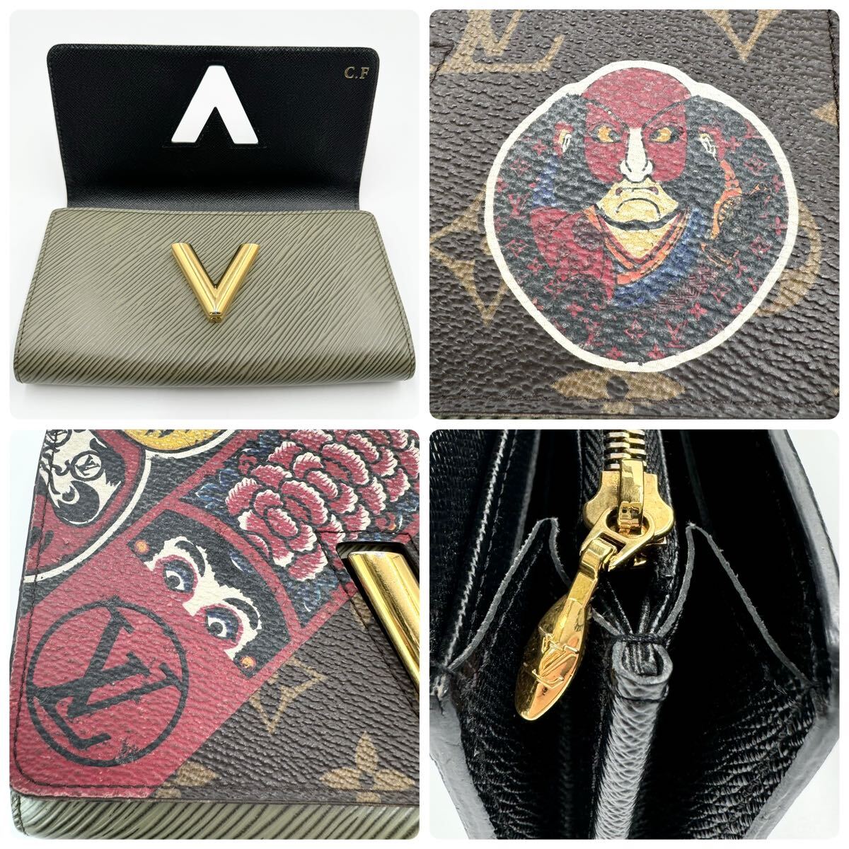 1円【極美品/希少/箱袋】 ルイヴィトン LOUIS VUITTON 山本寛斎 メンズ ジッピーウォレット 長財布 ポルトフォイユツイスト M67260 歌舞伎_画像8