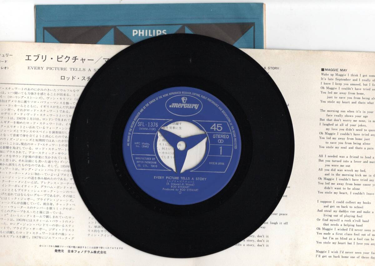 貴重盤 / ロッド・スチュワート / エブリ・ピクチャー / マギー・メイ (JAPAN Vinyl 45' 日本盤 ) / ROD STEWART_画像2