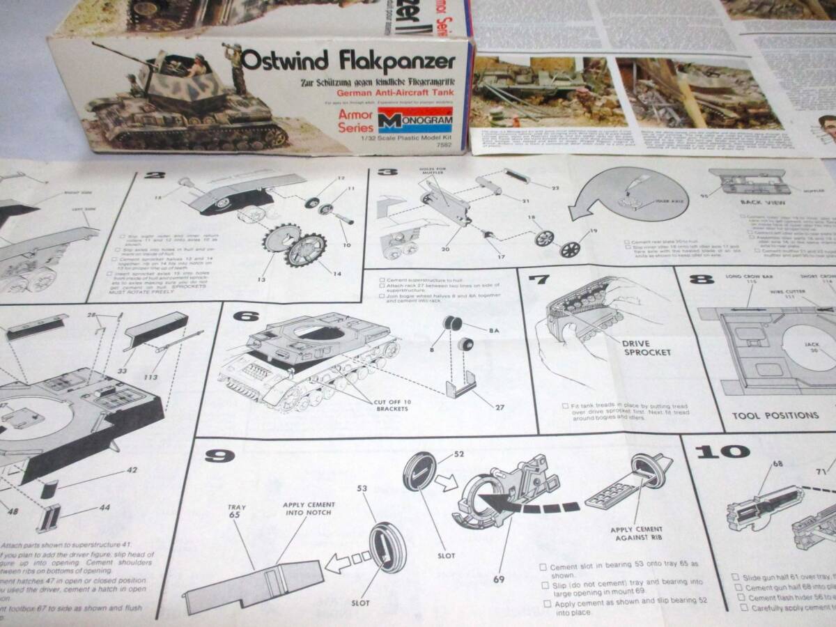 モノグラム（MONOGRAM） 1/32 ドイツ陸軍 ４号対空戦車 オストヴィント (Ostwind Flakpanzer IV) 1974年初版 シェパード・ペイン冊子入り！の画像3