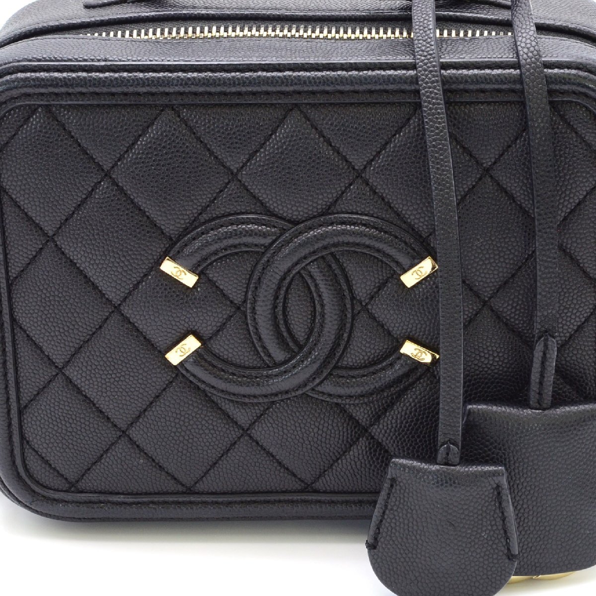 CHANEL シャネル CCフィリグリー 29番台 キャビアスキン ゴールド金具 ブラック ショルダーバッグ【シールカード有り】【中古】【美品】_画像7