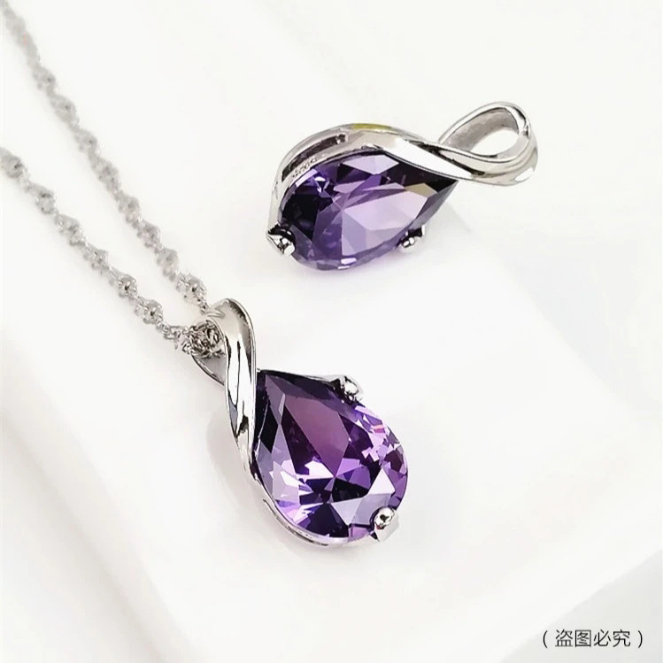 1 jpy start * amethyst pendant lady's necklace purple purple silver 925 pendant top only 150