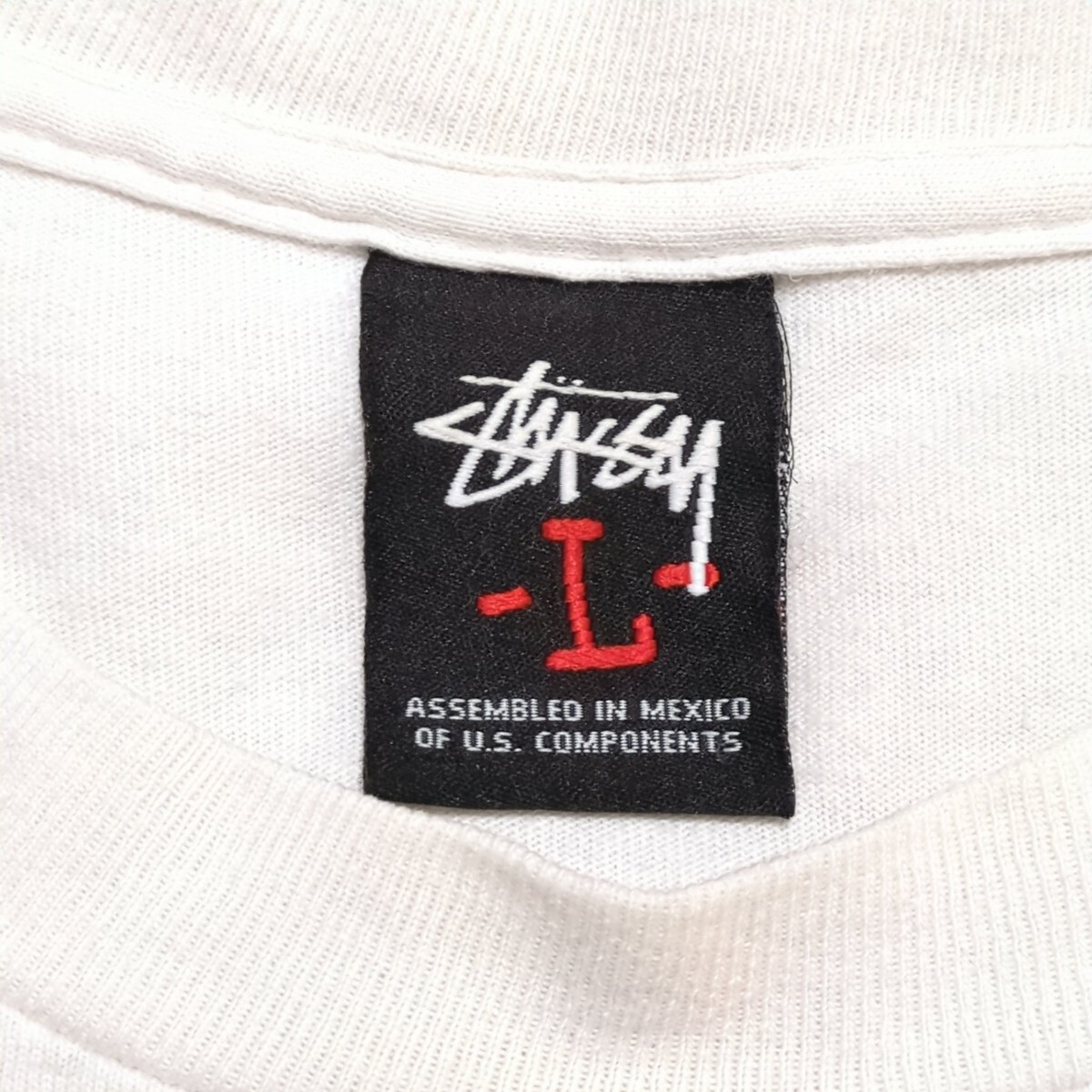 STUSSY×NEIGHBORHOOD◆プリント加工 半袖Tシャツ 白L/メンズ ステューシー ネイバーフッド 別注 コラボ 半袖シャツ 丸首 バックプリント_画像3