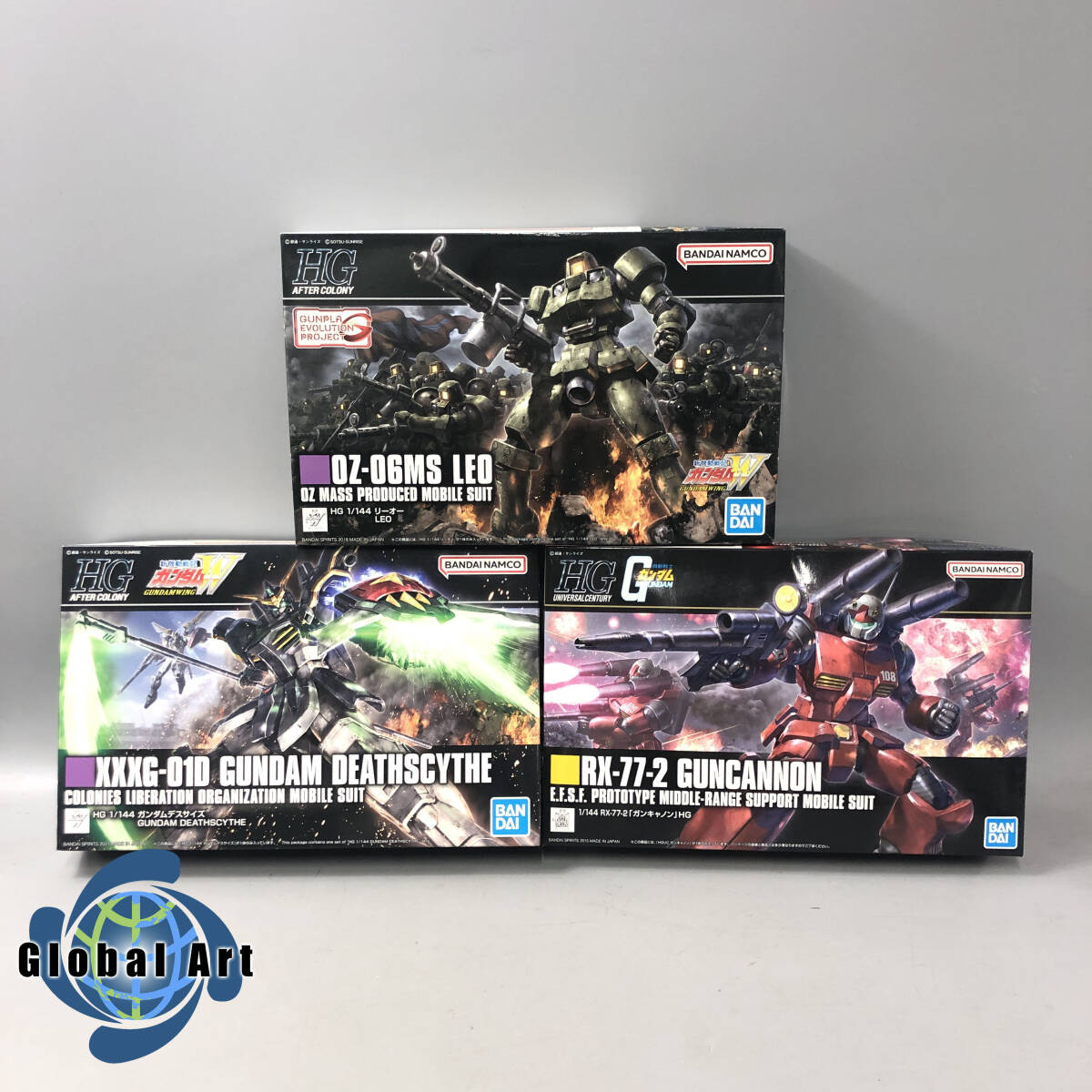 ★E04506【未組立品】BANDAI バンダイ/プラモデル/新機動戦記 ガンダムW/リーオー/ガンダムデスサイズ 等/まとめて/計3点セット_画像1