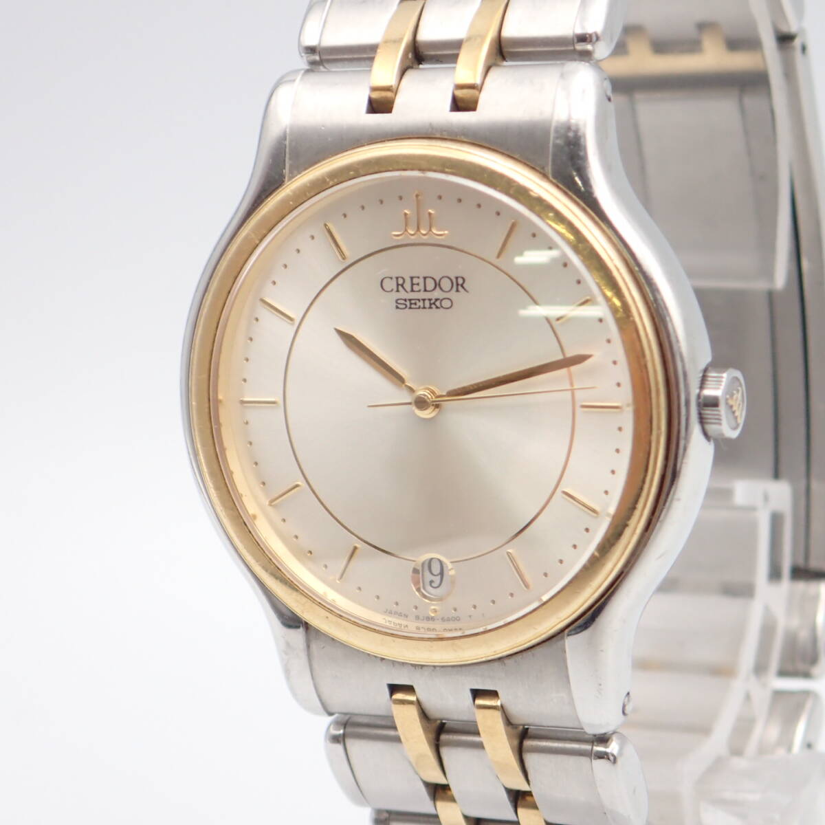 e05034/SEIKO Seiko / Credor / кварц / мужские наручные часы /18KT оправа / комбинированный / циферблат серебряный /8J86-6A00