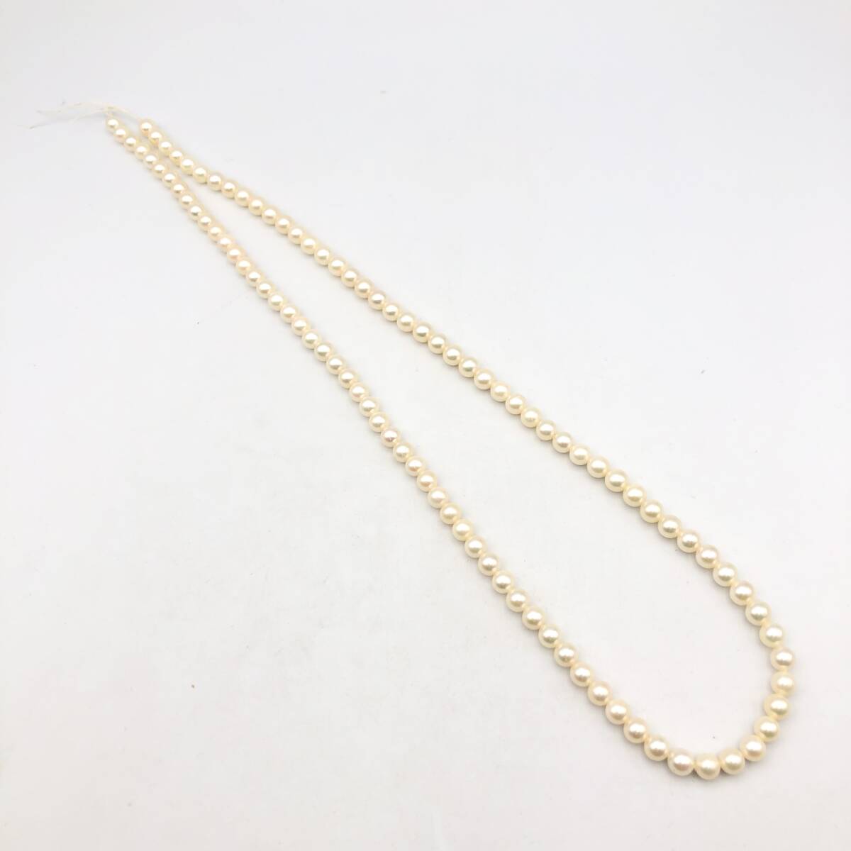 ★E04938/本真珠/ネックレス/金具 SILVER含/パール直径 約5㎜/約6㎜/総重量 約85g/まとめて/計3点セット/クリーム系/ジャンク_画像3