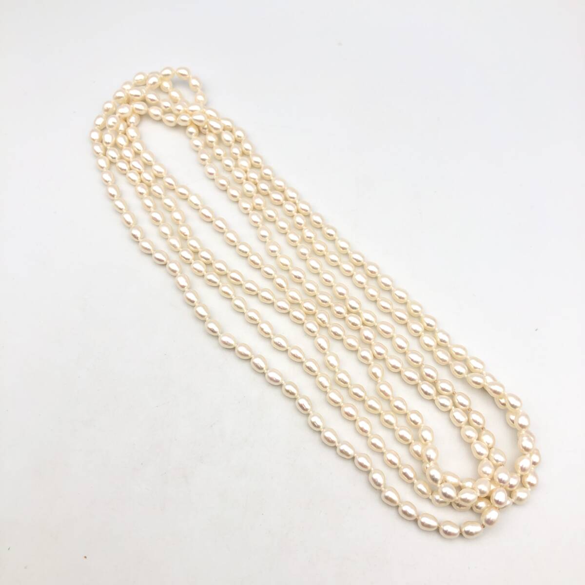 ★E04944/本真珠/3連 等 ネックレス/金具 SILVER/パール直径 約6㎜/総重量 約158g/ピンク系/クリーム系/まとめて/計2点セット_画像5