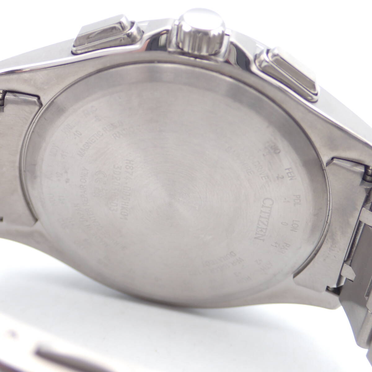 e05022[ dead stock class ]CASIO Casio / Atessa / radio wave solar / men's wristwatch / titanium / sapphire /H874-005HK01/ box * accessory attaching 