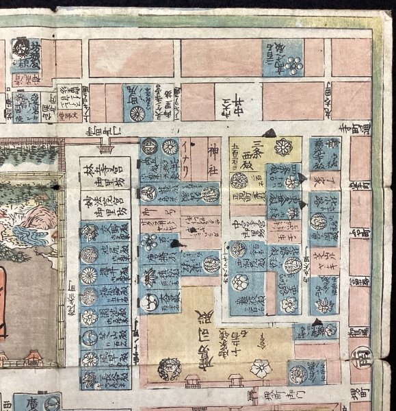 A716* документ .3 год (1863)* внутри обратная сторона map * дерево версия окраска * Kyoto * гора замок страна * старая карта * подлинная вещь * храм фирма ..* после .