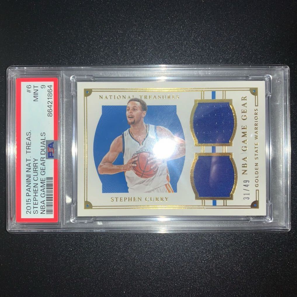 2015 NATIONAL TREASURES STEPHEN CURRY NBA GAME GEAR /49 PSA9 MINT_画像2