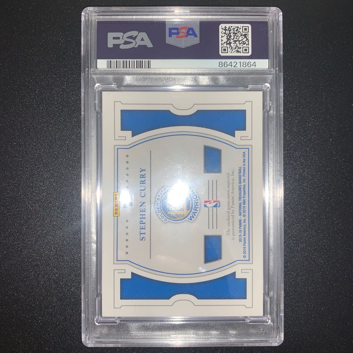 2015 NATIONAL TREASURES STEPHEN CURRY NBA GAME GEAR /49 PSA9 MINT_画像3