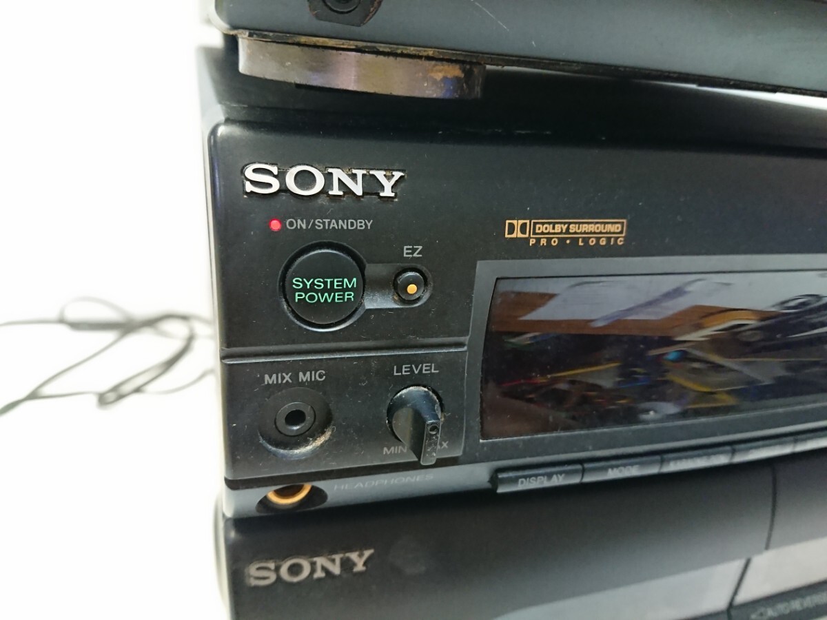 管理1023 SONY ソニー MHC-S90C CDプレーヤー HCD-S90C ケーブル欠品 動作未確認/カセットデッキ DXA-S90C 通電確認済み ジャンクの画像4