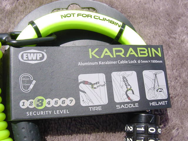 EWP KARABIN Cable Lock 5φx1800㎜ NEON YELLOW 新品未使用 の画像5