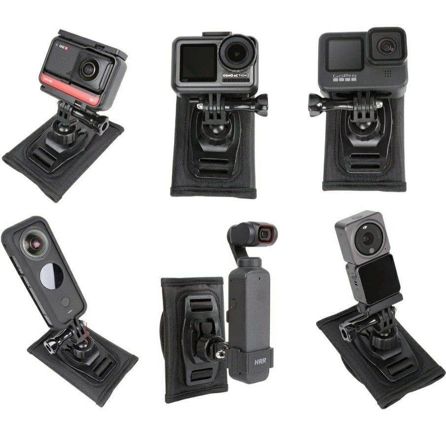 アクションカメラ バックパックマウント 360°回転可能 カメラアクセサリー グリップマウントアクションカメラ カメラホルダー
