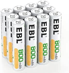EBL 単4電池 充電式 12個パック 充電池セット 約1200回繰り返し充電可能 ニッケル水素電池 単4充電池 単四電池_画像1