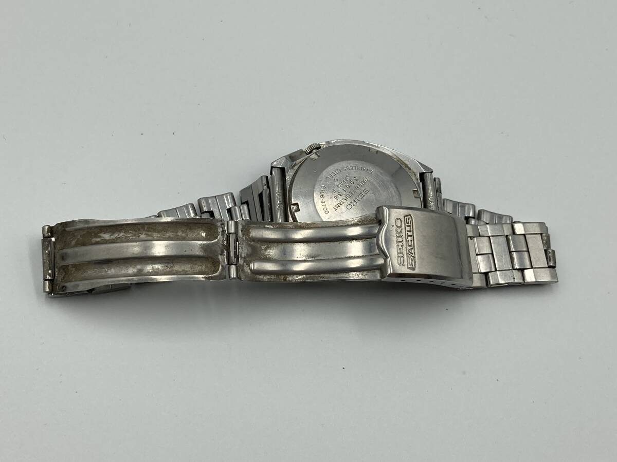 1円〜 動作品 SEIKO 5ACTUS／セイコー 5アクタス カットガラス 6106-7700 自動巻 メンズ腕時計 の画像10