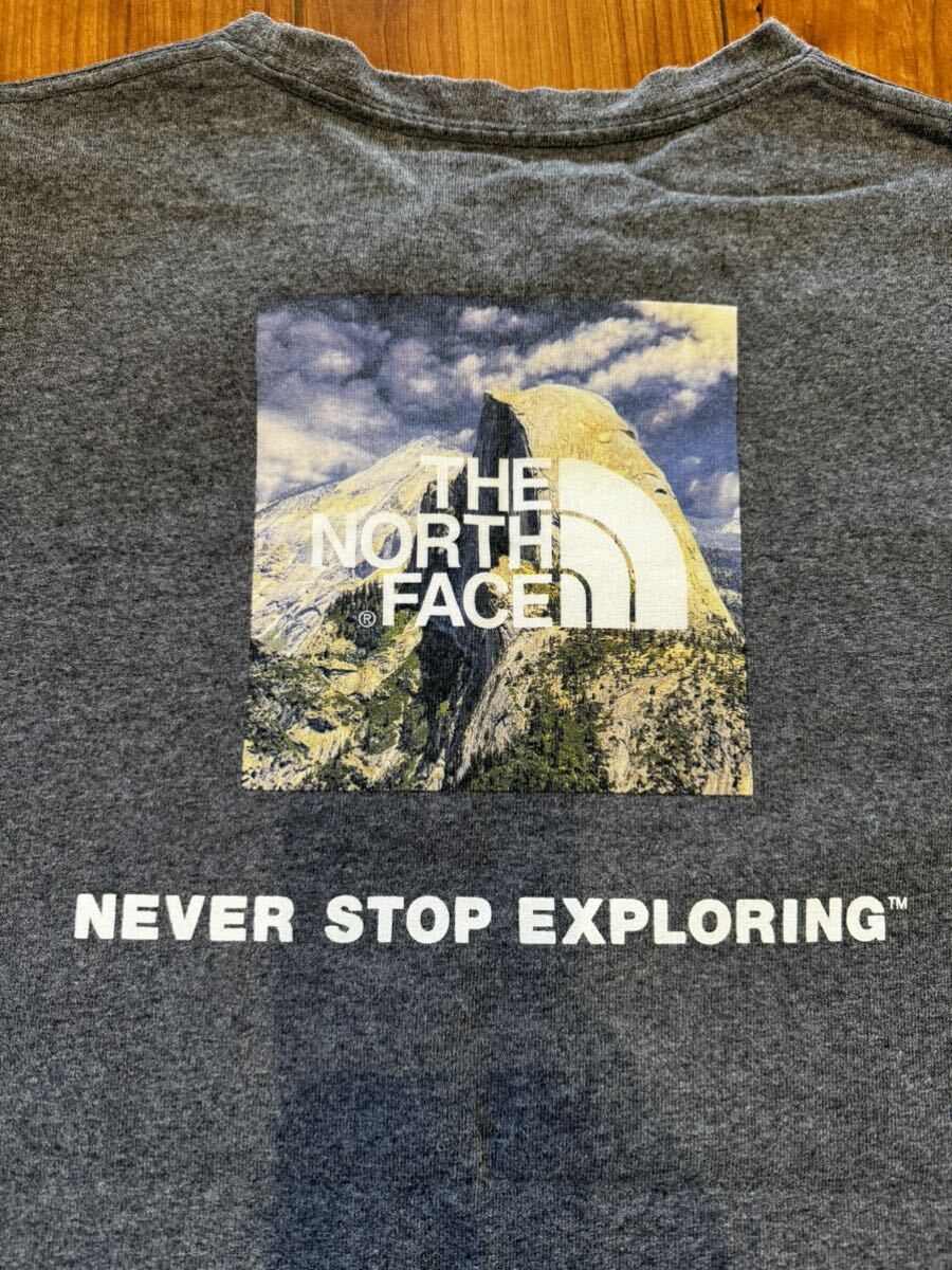 ノースフェイス　半袖Tシャツ ヘビーウエイト　グレー　メンズXL スクエアロゴ　THE North Face_画像2