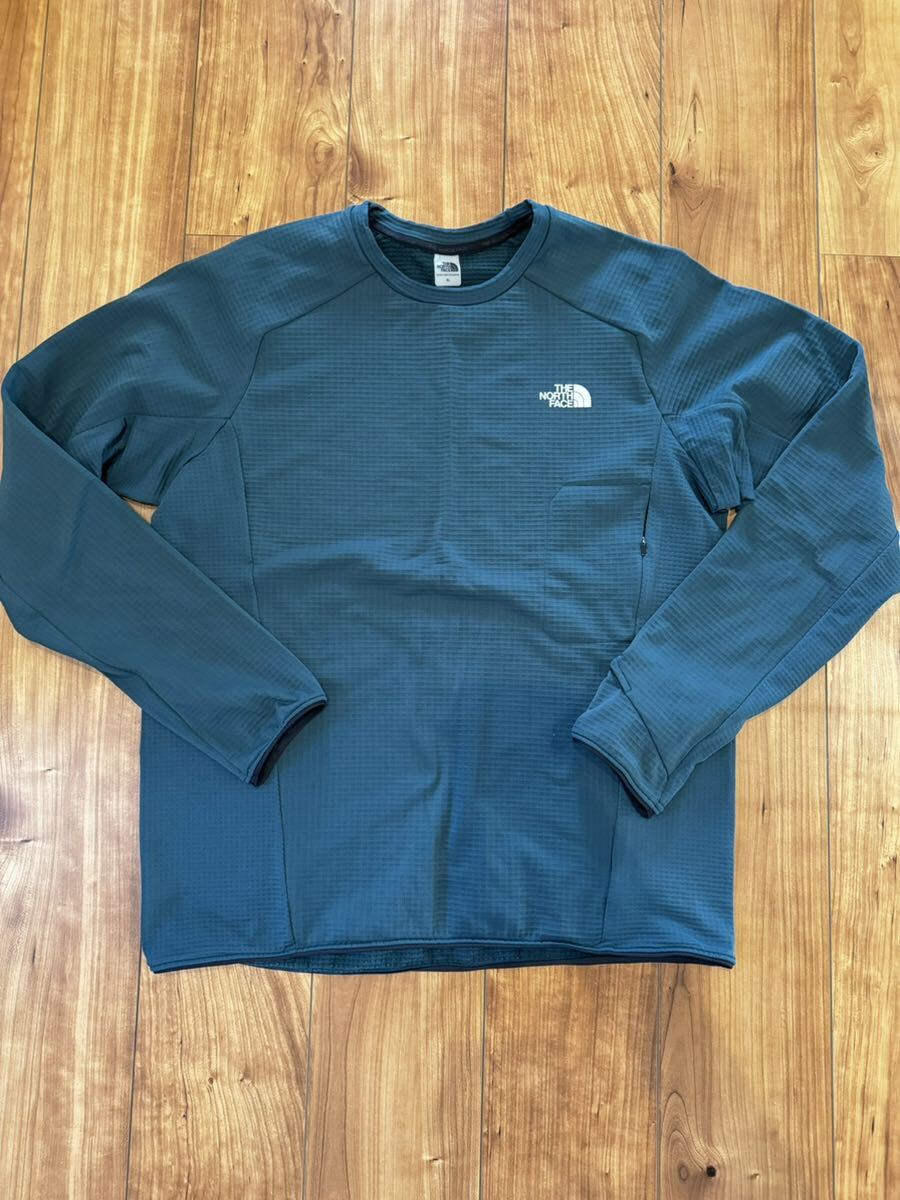ノースフェイス THE NORTH FACE ロンT メンズXL 長袖 Tシャツ サーマルバーサ　緑　防寒　保温　美品　スキー　ランニング