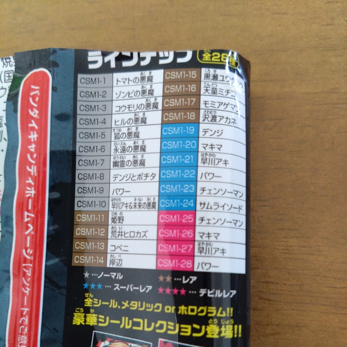 新品未使用 .シール.ウエハース.にふぉるめーしょん.チェンソーマン.マキマ.デビルレア.デンジ.早川アキ.ポチタ.バンダイナムコ_画像2