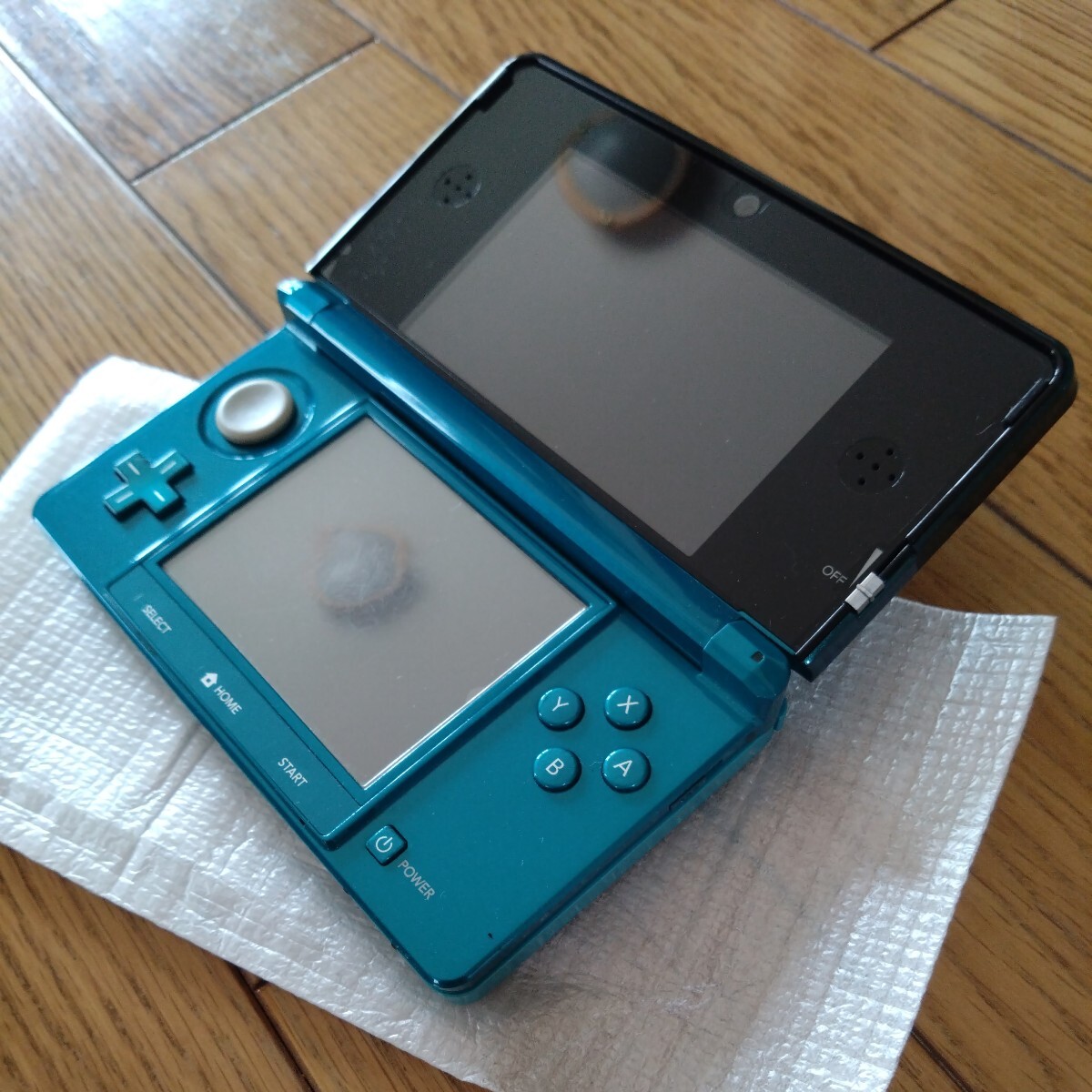 NINTENDO 3DS body aqua blue. operation verification settled Nintendo 3DS nintendo SD card attaching instructions the first period . settled set contents all part equipped 