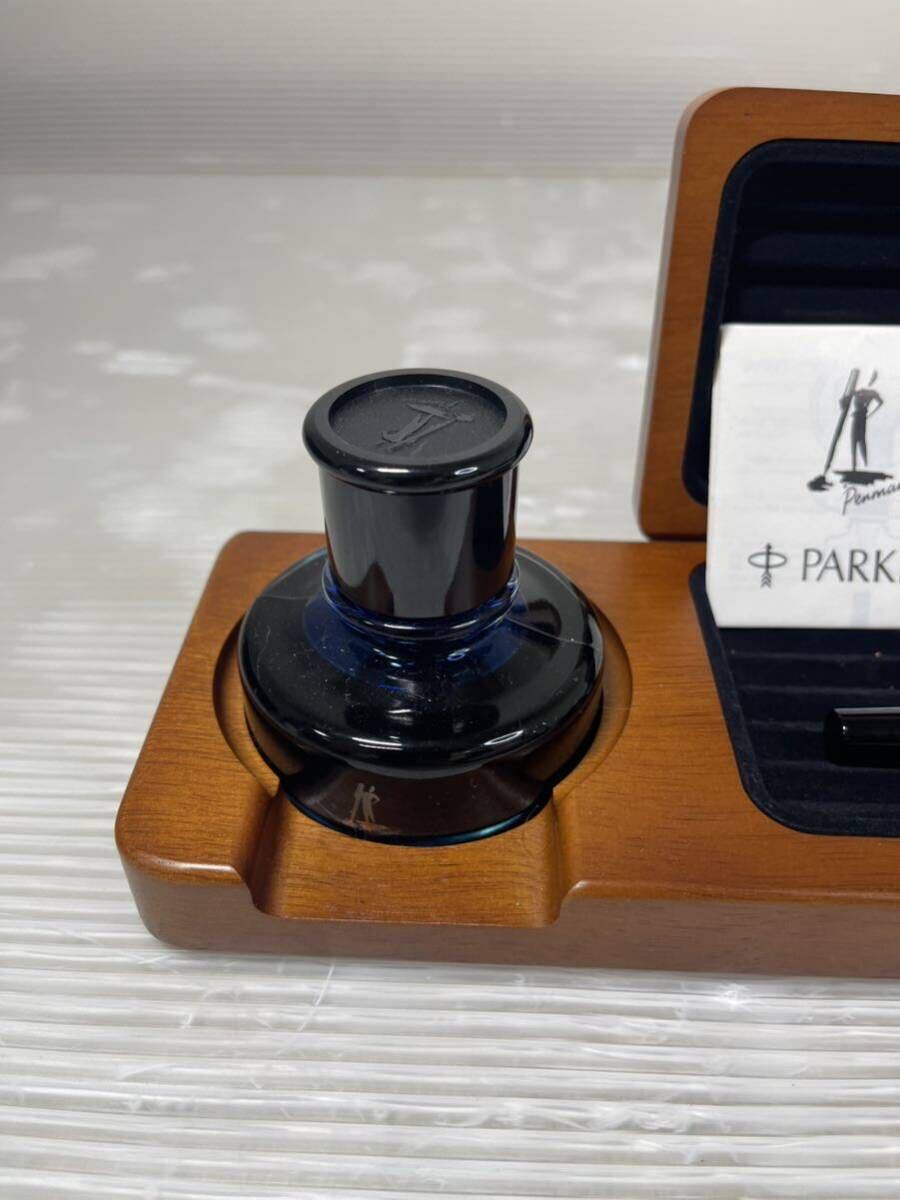 【極美品】PARKER パーカー 万年筆 DUOFOLD 18K 750 インク付き 箱付き 筆記用具 文房具 グリーン F_画像2