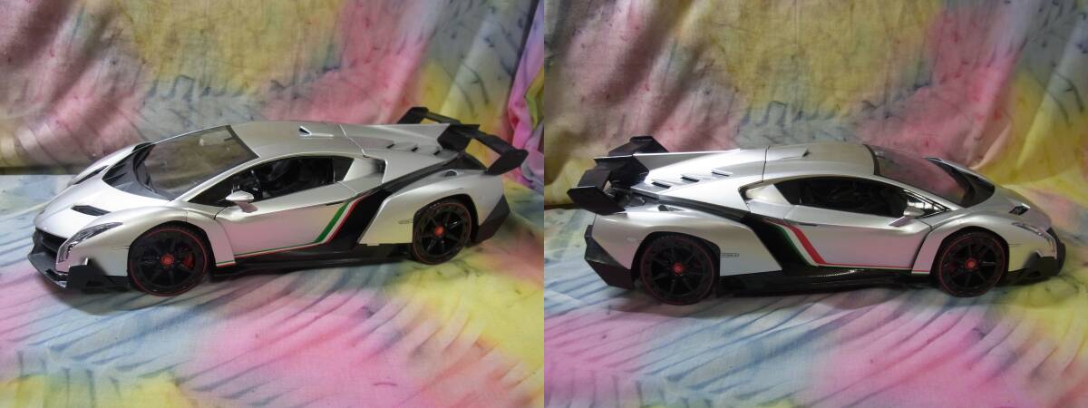 ハピネット/Happinet 1/14 R/C Lamborghini Veneno/ランボルギーニヴェネーノ ラジコン シルバーカラー 動作確認済み おもちゃ/車_画像4