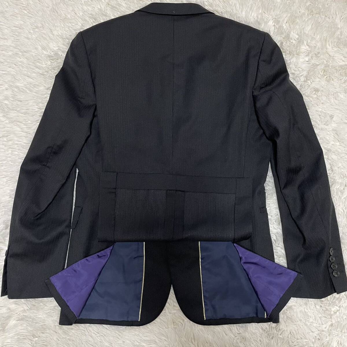  Loro Piana *Paul Smith Paul Smith Super130\'s suit setup dot Loro Piana lining purple black black wool jacket 