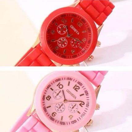 【レディース 腕時計 2本セット】 赤 ピンク おしゃれ 可愛い 【新品未使用】_画像1