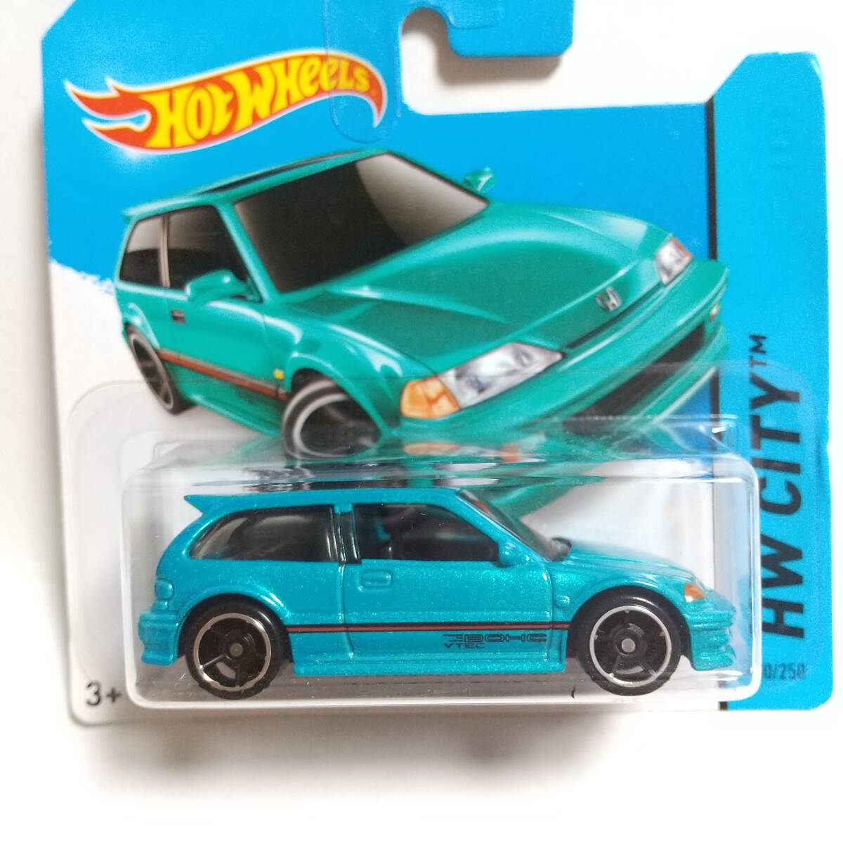 ホットウィール Hot Wheels/1990 ホンダ シビック EF HONDA CIVIC /ショートカード /タンポずれの画像2