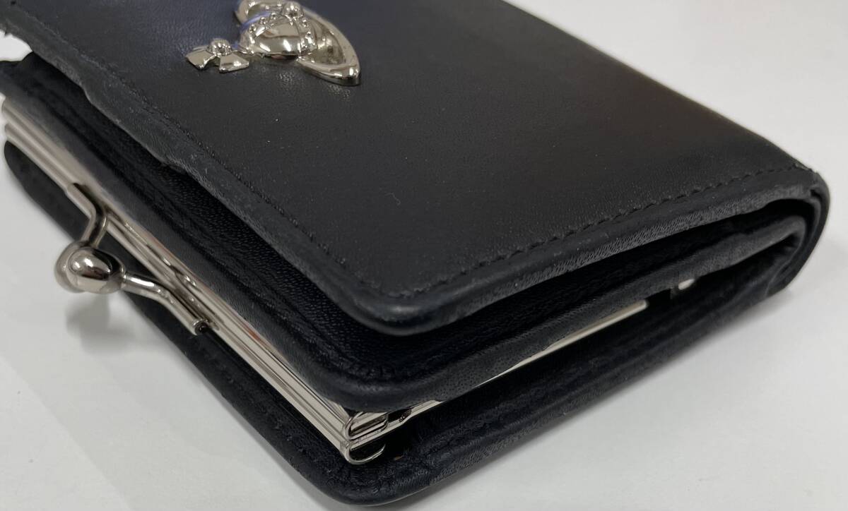 Vivienne Westwood ヴィヴィアン ウエストウッド 二つ折り財布 がま口 ブラック 保管品 注目 ９９円スタート_画像8