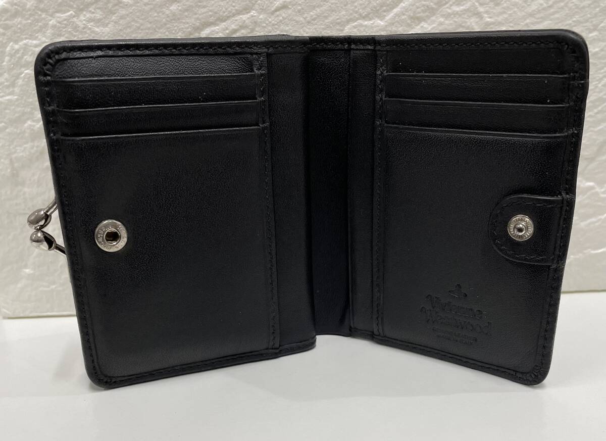 Vivienne Westwood ヴィヴィアン ウエストウッド 二つ折り財布 がま口 ブラック 保管品 注目 ９９円スタート_画像5
