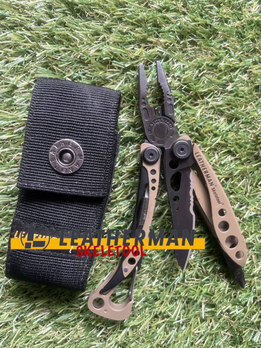 LEATHERMAN SKELETOOL Coyote Tan 専用ナイロン製シース付　レザーマン マルチツール ツールナイフ_画像1