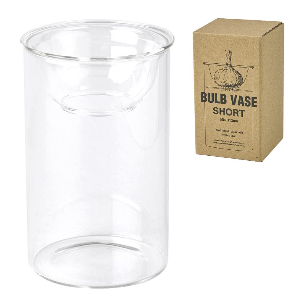 SPICE OF LIFE(ス) 水替えしやすい 水栽培ガラスベース 花瓶 BULB VASE バルブベース クリア ショート 直径8cm 高さの画像1