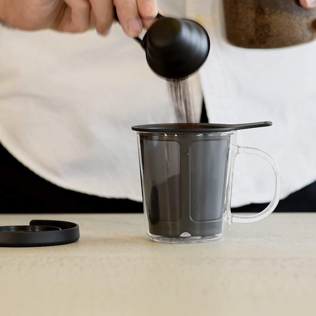 HARIO(ハリオ) ワンカップ コーヒーメーカー 1杯用 170ml ブラック ワンカップ ティーメーカー 日本製 OCM-1-B_画像2