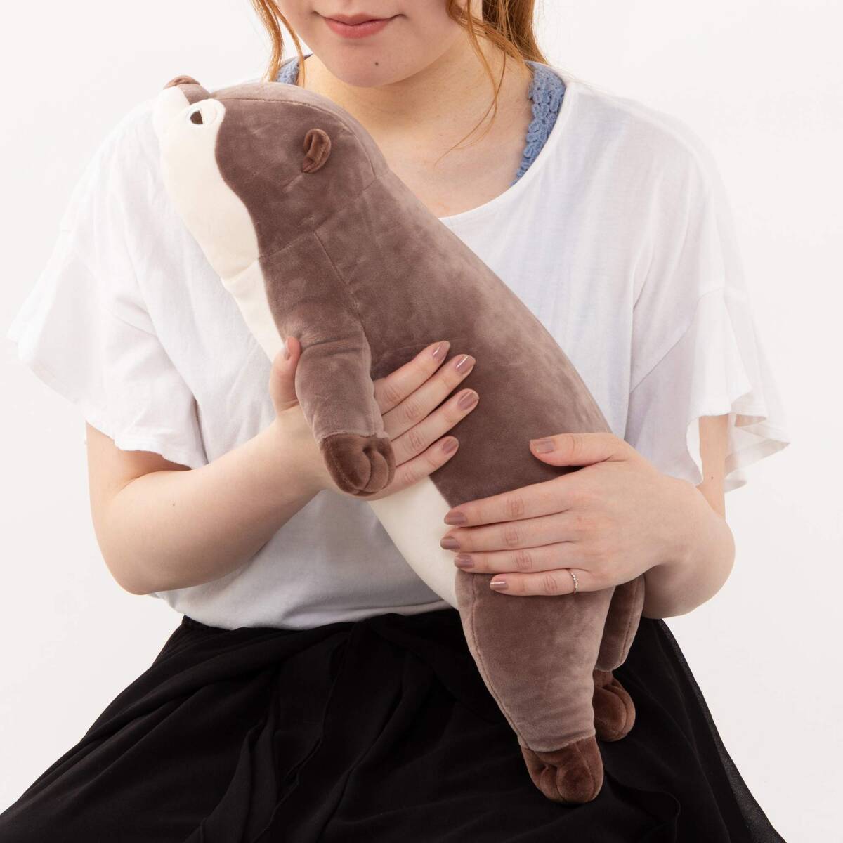 りぶはあと 抱き枕 プレミアムねむねむアニマルズ カワウソのくるり Mサイズ(全長約56cm) ふわふわ もちもち ぬいぐるみ だきまくら プレ_画像4